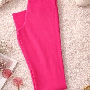 Satina Hot Pink Leggings One Size Stretchy Soft Pull-On